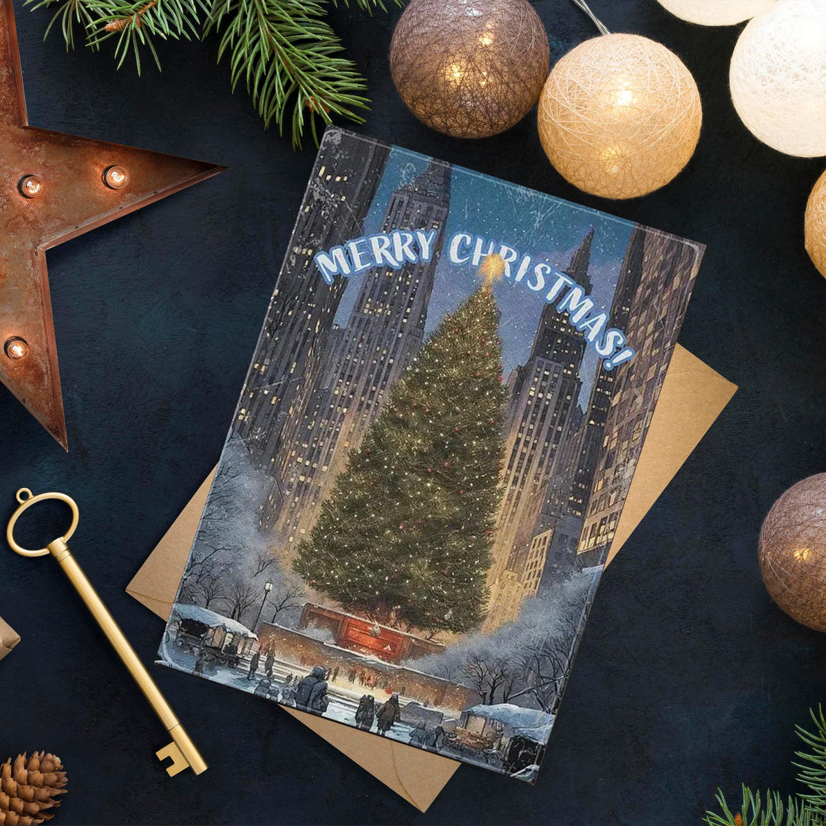 NYC Christmas Card – Big Apple Holiday Cityscape Greeting