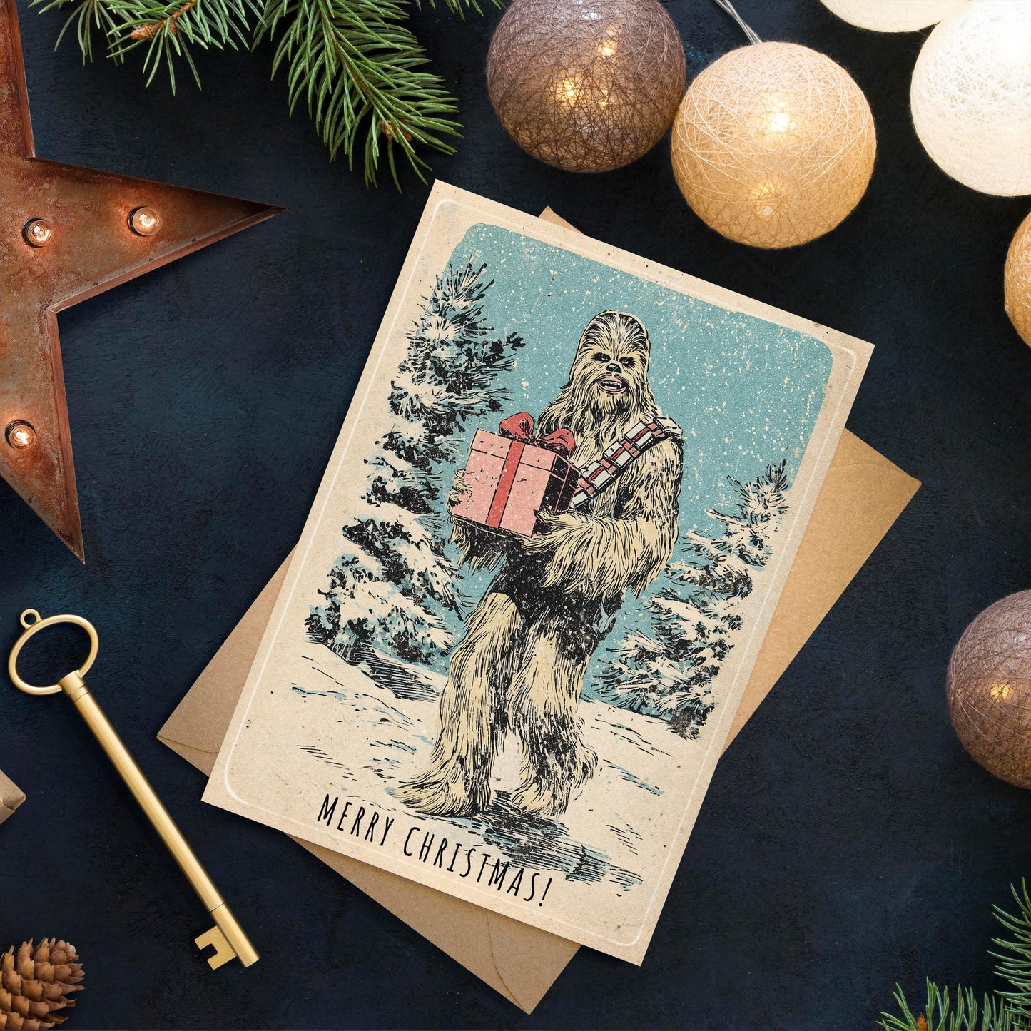 Chewbacca Christmas Card | Funny Star Wars Holiday Greeting
