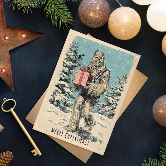 Chewbacca Christmas Card | Funny Star Wars Holiday Greeting