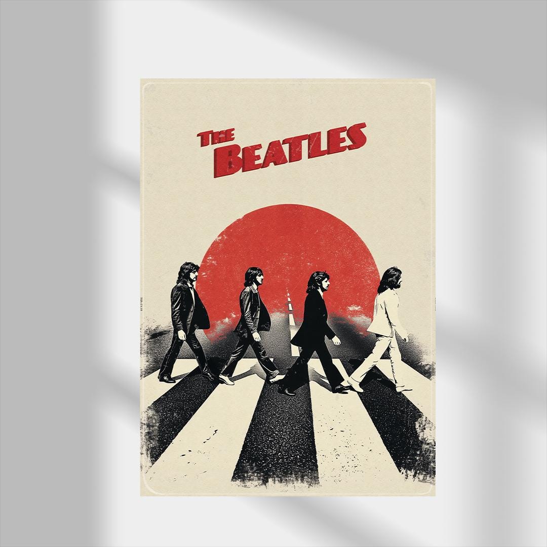 The Beatles Abbey Road Poster: Vintage Music Art Print