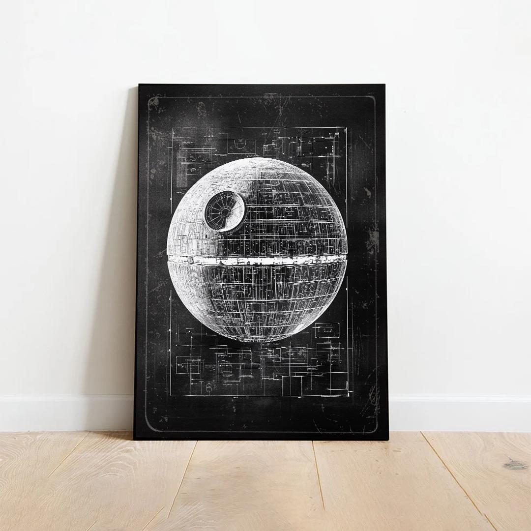 Vintage Death Star Star Wars Poster: Retro Comic Book Print