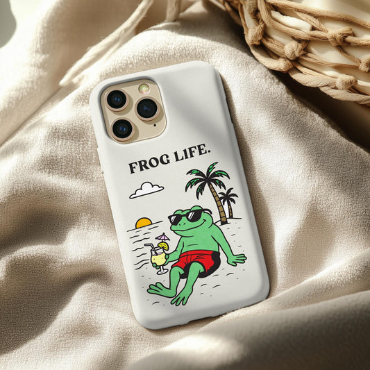 Funny Frog Beach Phone Case: Summer Vibe iPhone & Android Cover