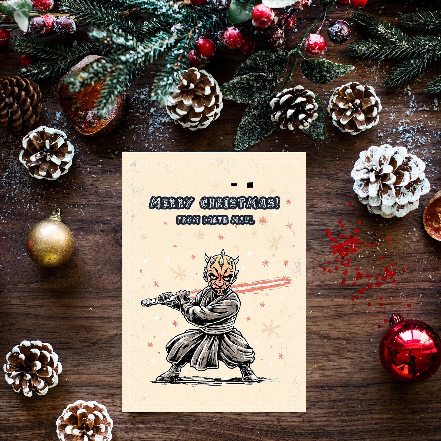 Darth Maul Christmas Card • Funny Star Wars Holiday Card