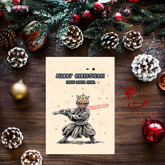 Darth Maul Christmas Card • Funny Star Wars Holiday Card
