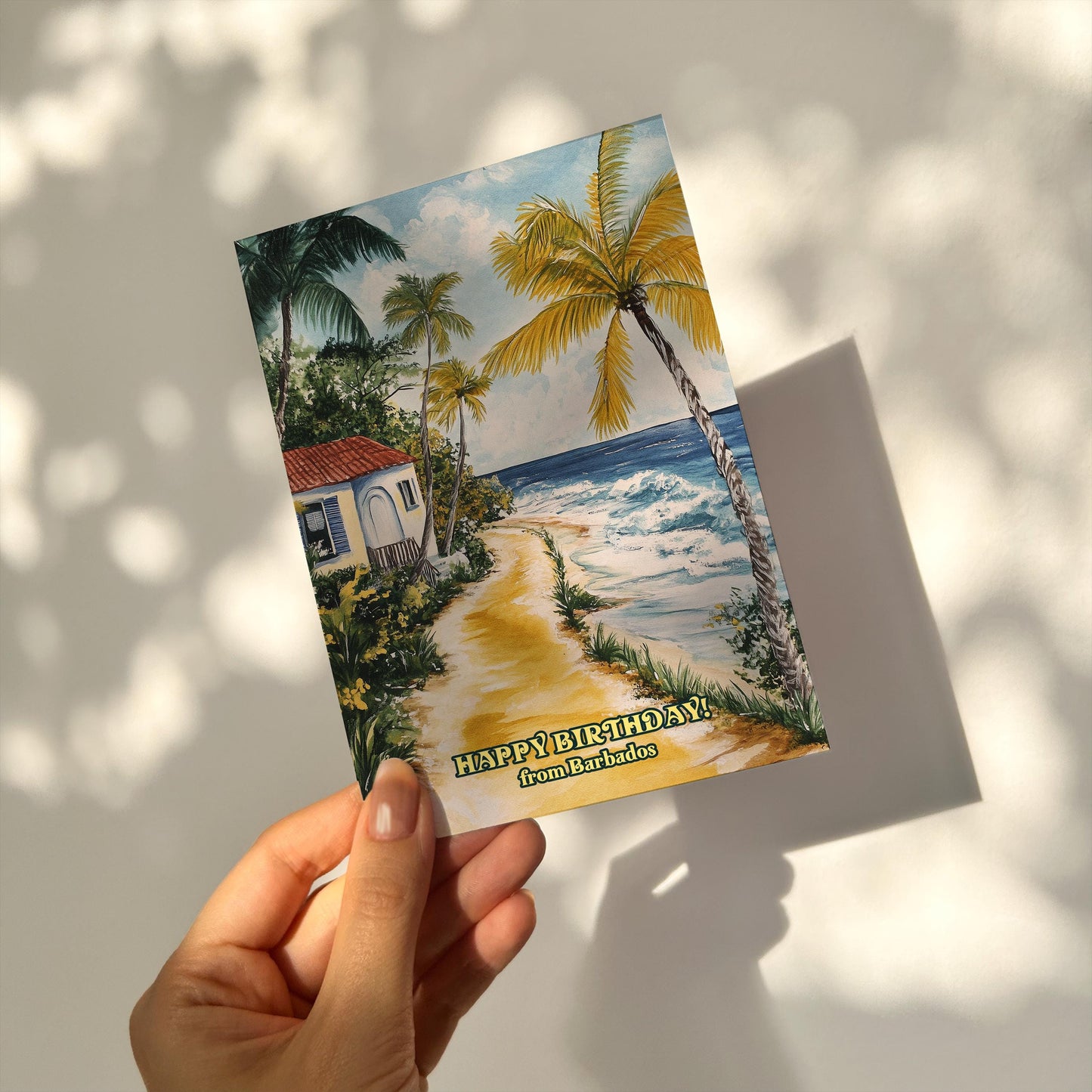 Barbados Birthday Card: Tropical Caribbean Island Design