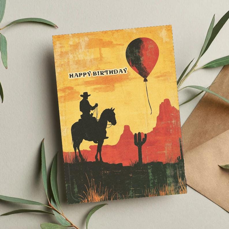Red Dead Redemption Birthday Card, Red Dead Card, Red Den Print, Comic Book Card, Red Dead Redemption Gift