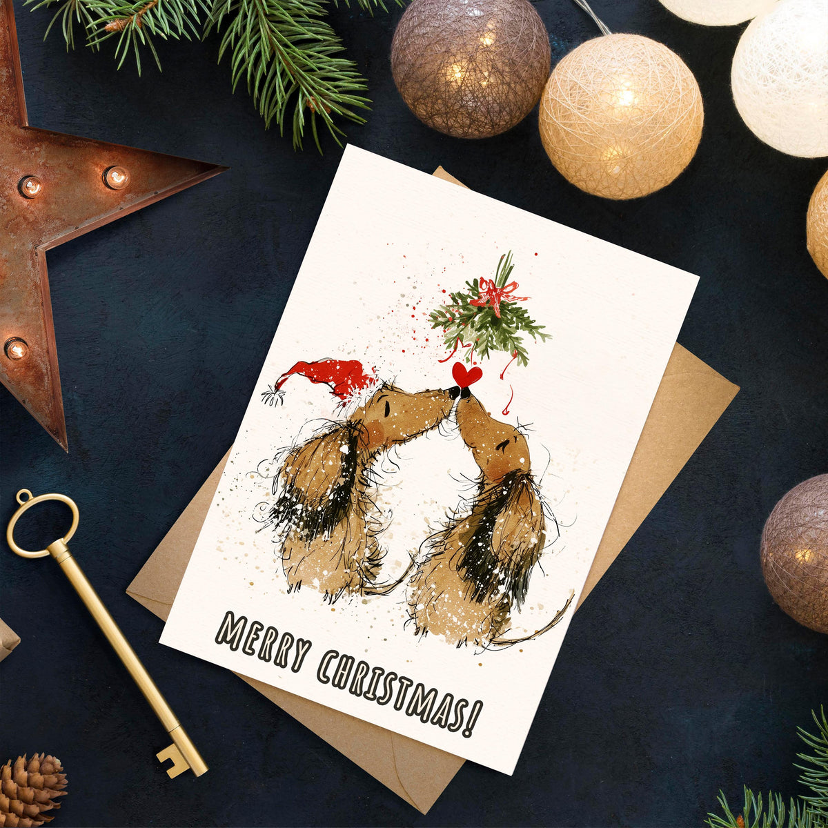 Dachshund Christmas Card, Cute Sausage Dog Xmas Card, Wiener Dog Christmas, Dog Lover Holiday Card, Funny Dog Gift, Puppy Christmas