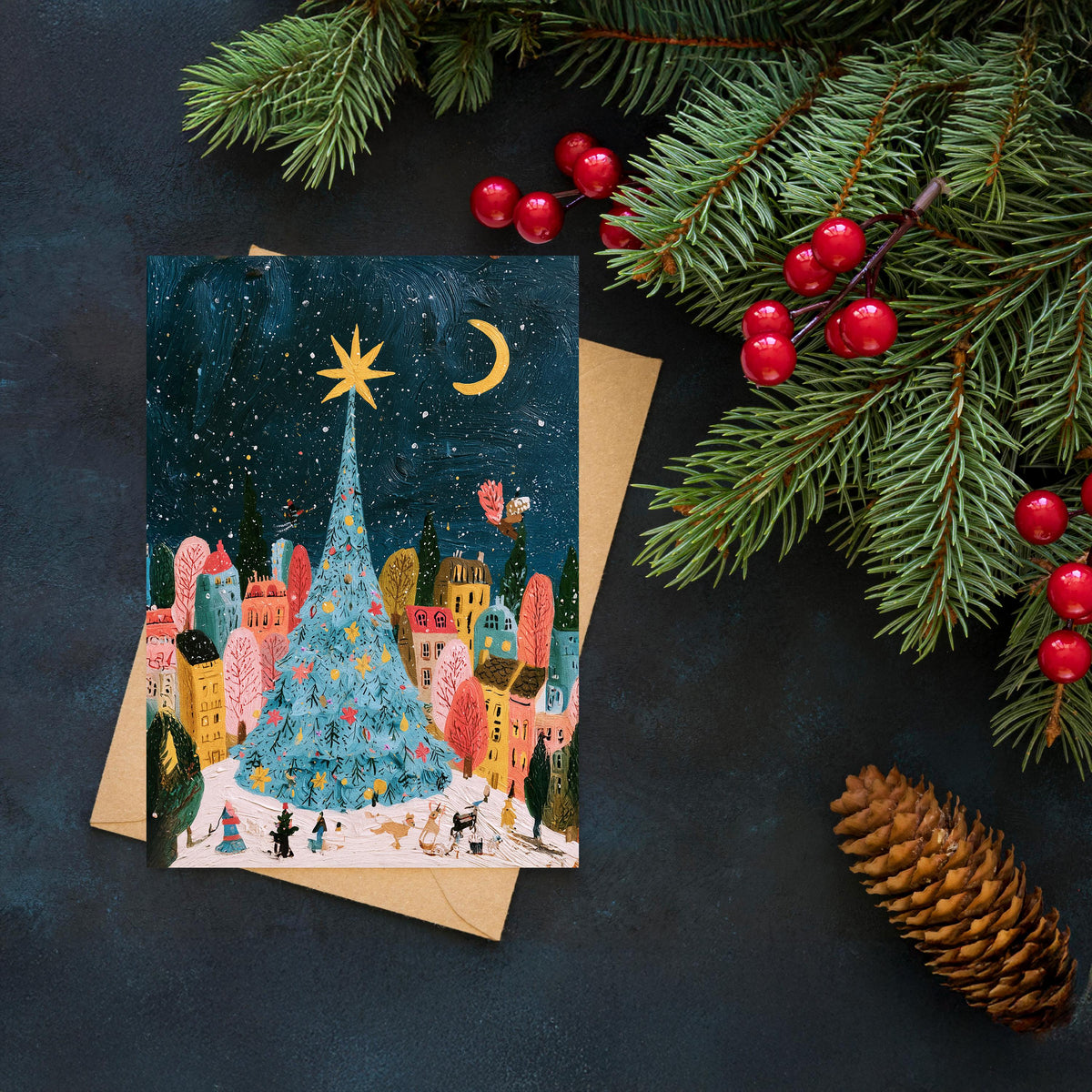 Paris Christmas Card, Christmas in Paris, Paris Winter Art, Eiffel Tower Christmas Card, Parisian Holiday Card, French Christmas Gift