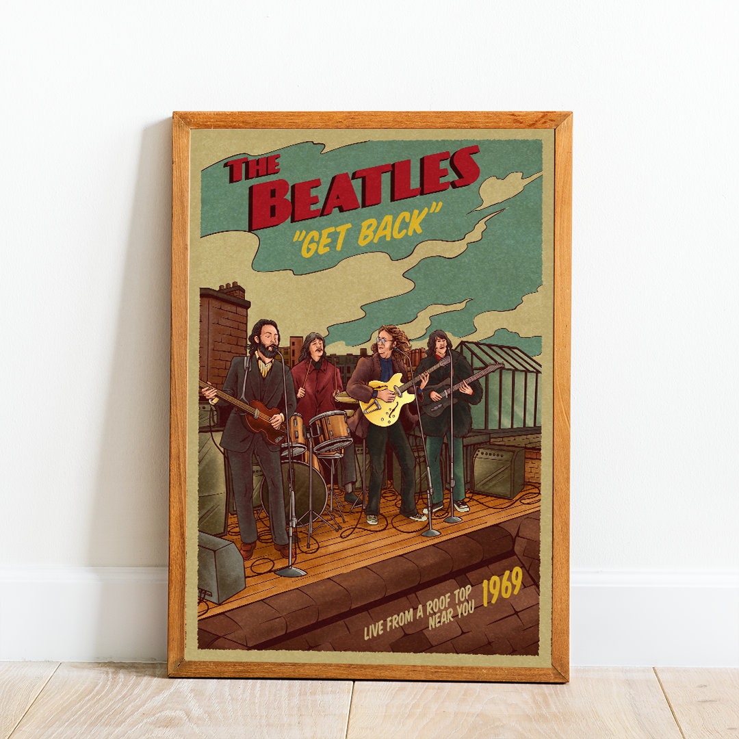 The Beatles Poster, Get Back Vintage Gig Poster, The Beatles Print, Beatles Art, Beatles Gifts, A3 A4 A5