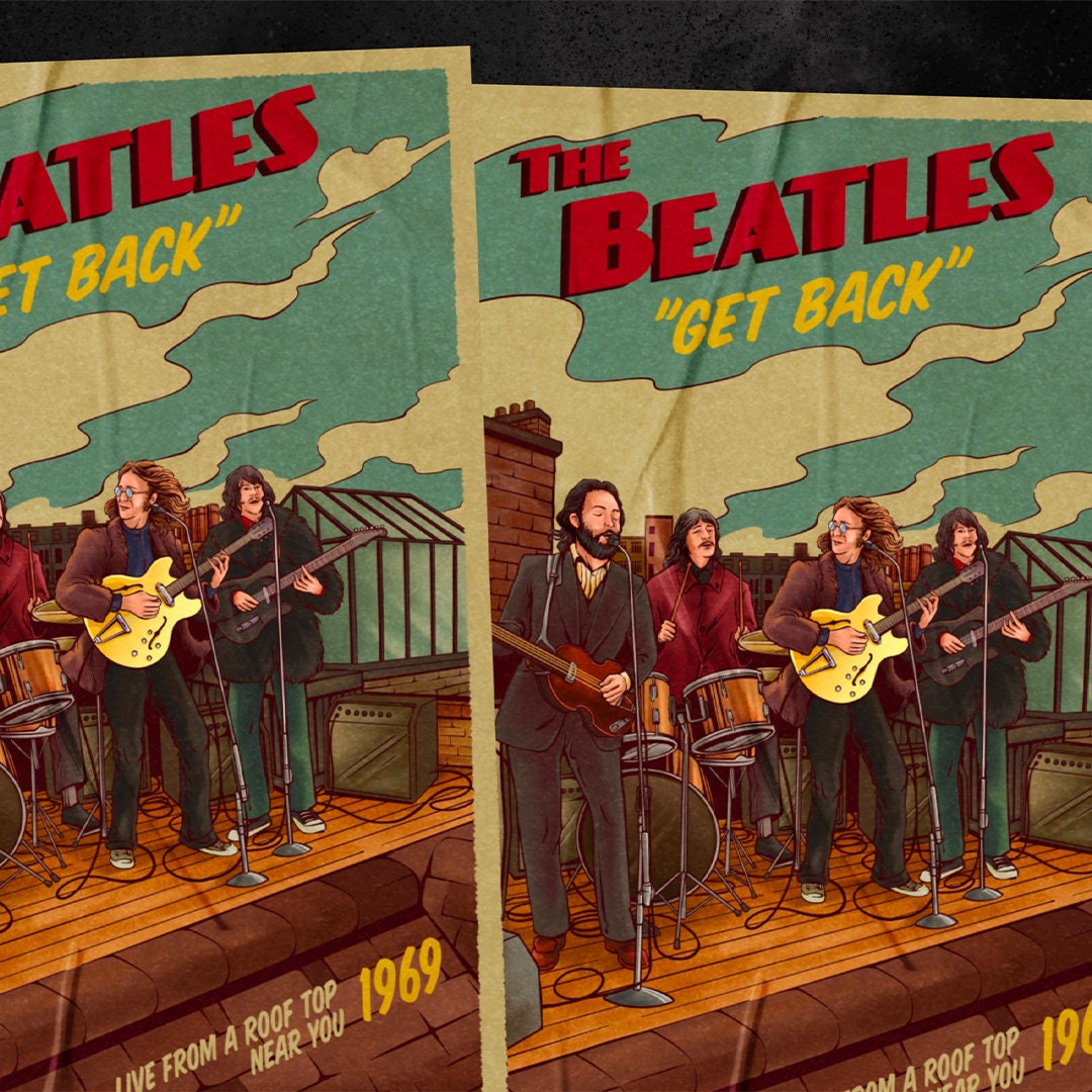 The Beatles Poster, Get Back Vintage Gig Poster, The Beatles Print, Beatles Art, Beatles Gifts, A3 A4 A5