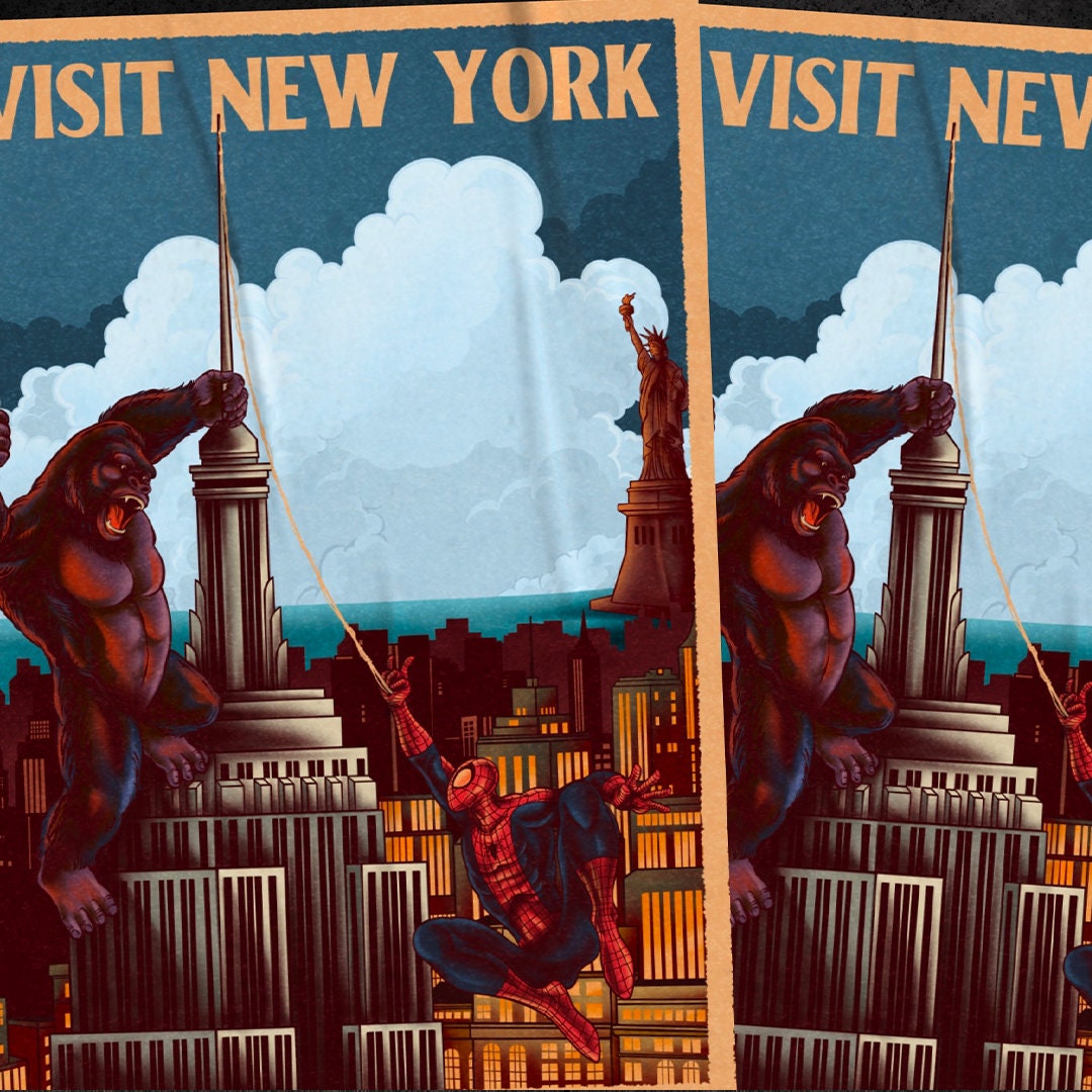New York Spiderman Travel Poster