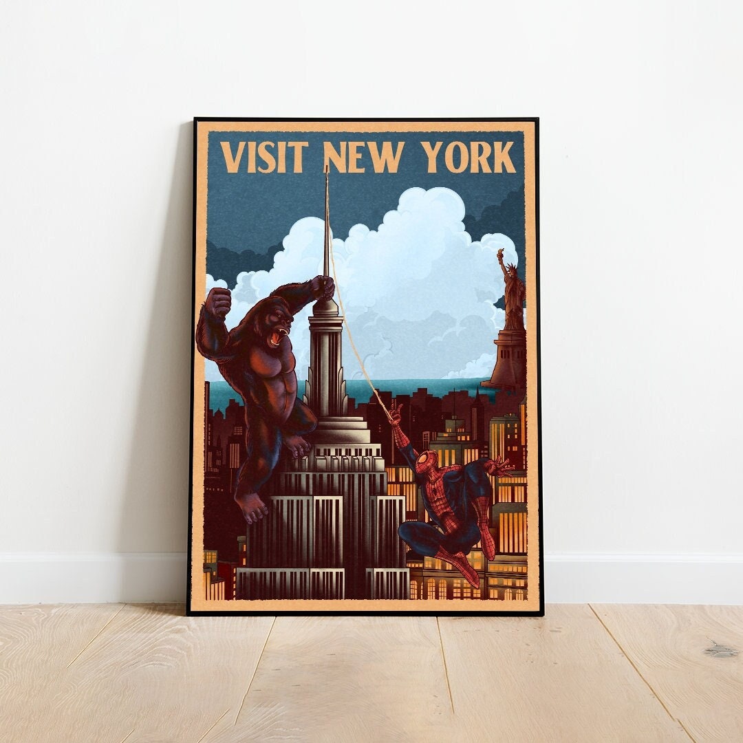New York Spiderman Travel Poster