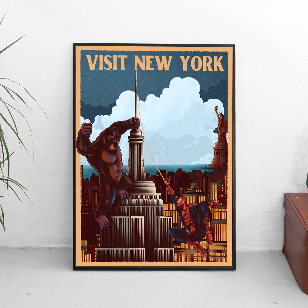 New York Spiderman Travel Poster