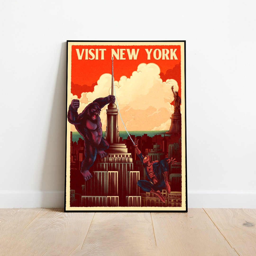 New York Spiderman Travel Poster