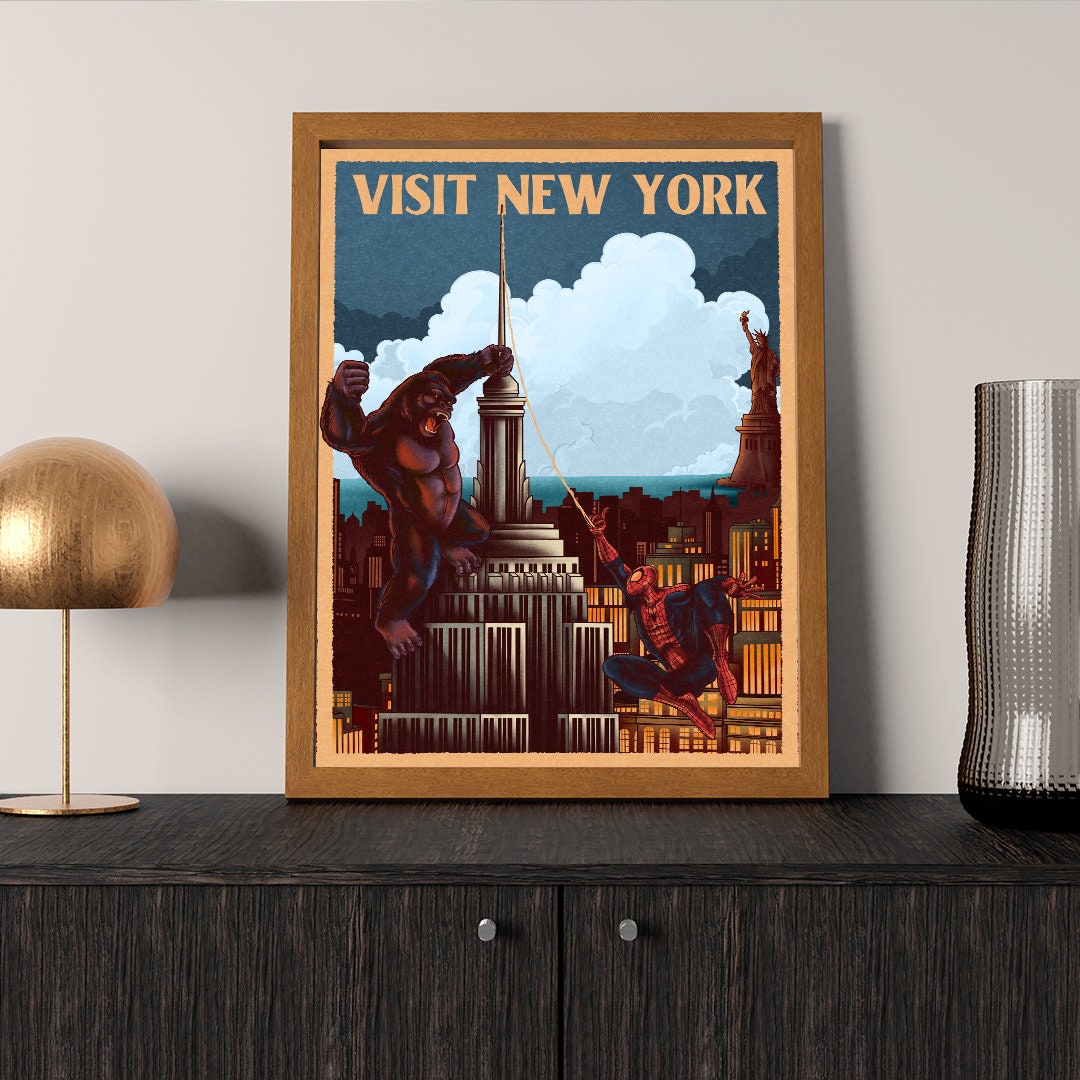 New York Spiderman Travel Poster