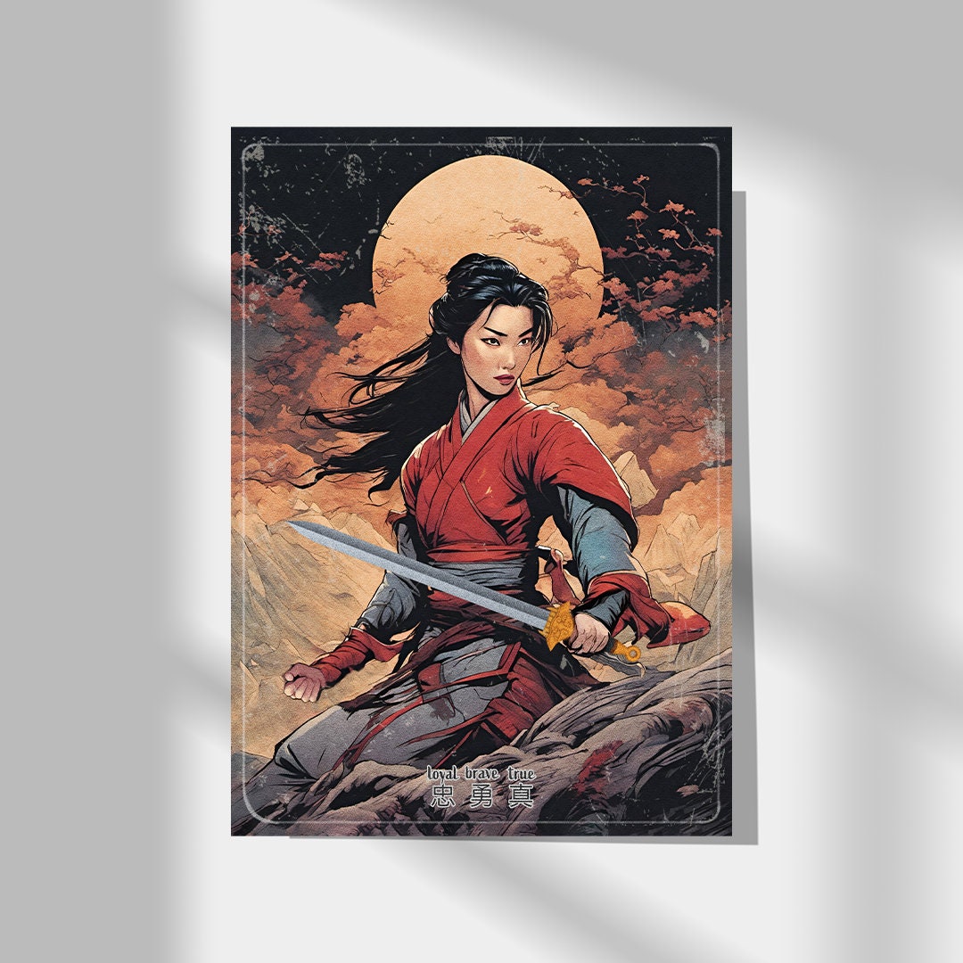 Mulan Poster, Mulan Print, A3, A4, A5, Comic Book Poster, Disney Print,Disney Poster