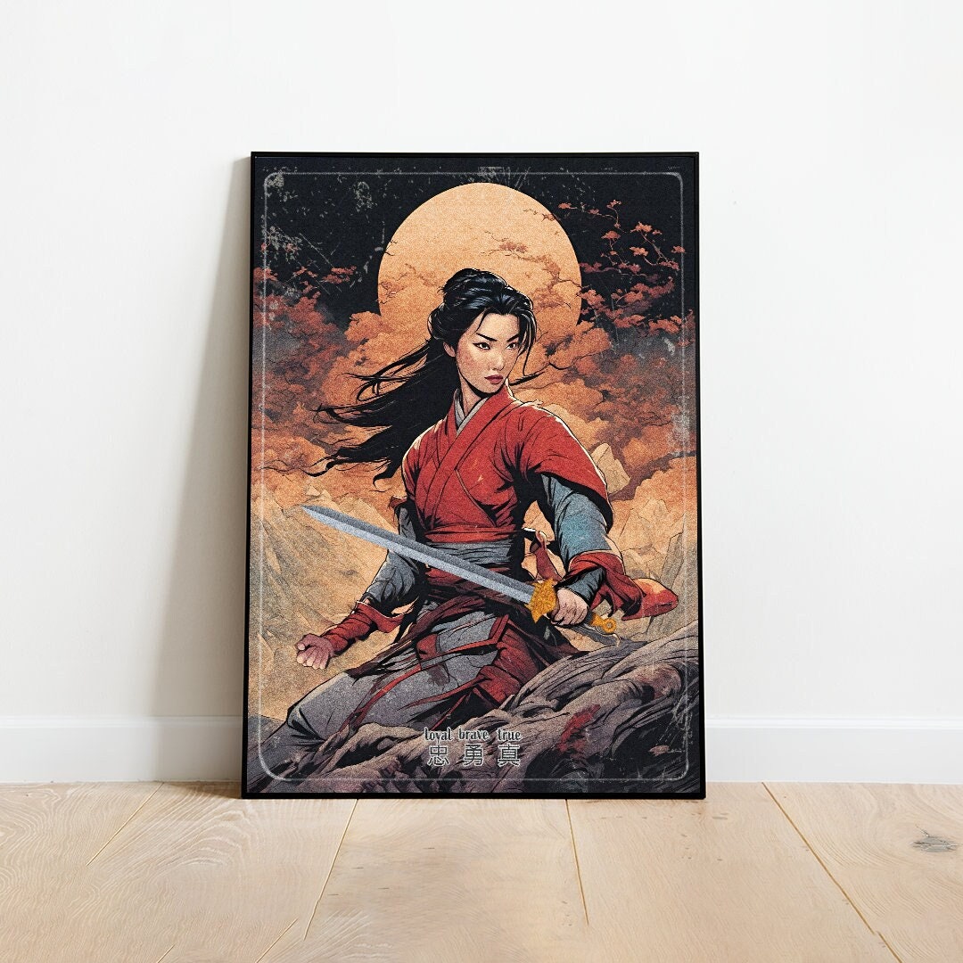 Mulan Poster, Mulan Print, A3, A4, A5, Comic Book Poster, Disney Print,Disney Poster