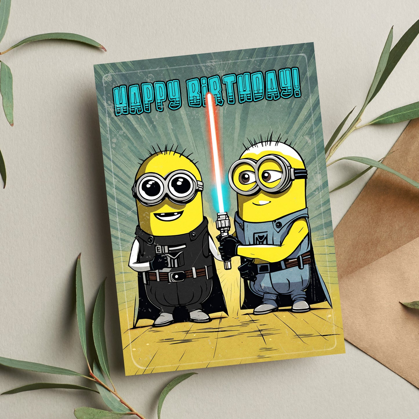 Minion Star Wars Birthday Card Card