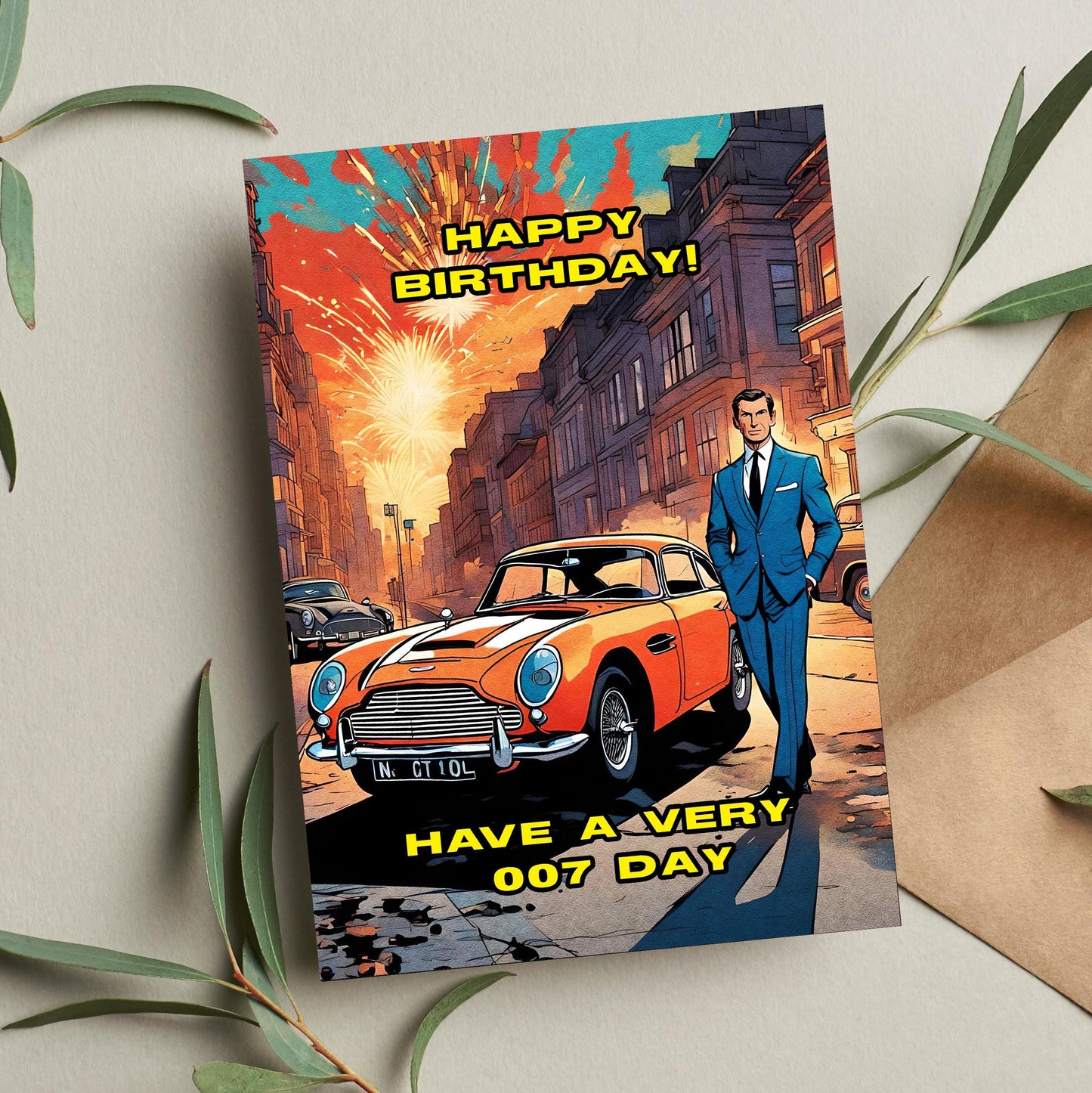James Bond Birthday Card