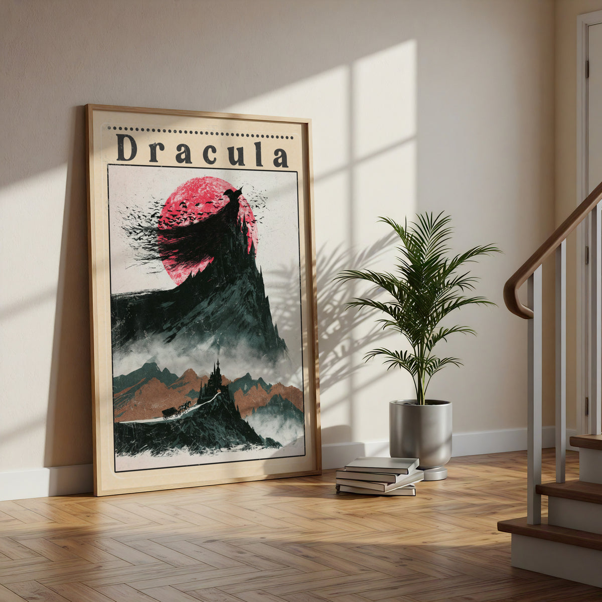 Dracula Gothic Novel Art Print, Bram Stoker Classic Book Poster, Vampire Castle Wall Art