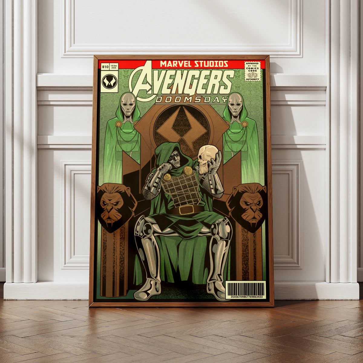 Avengers Doomsday Doctor Doom Comic Book Cover Poster, Marvel Wall Art Print