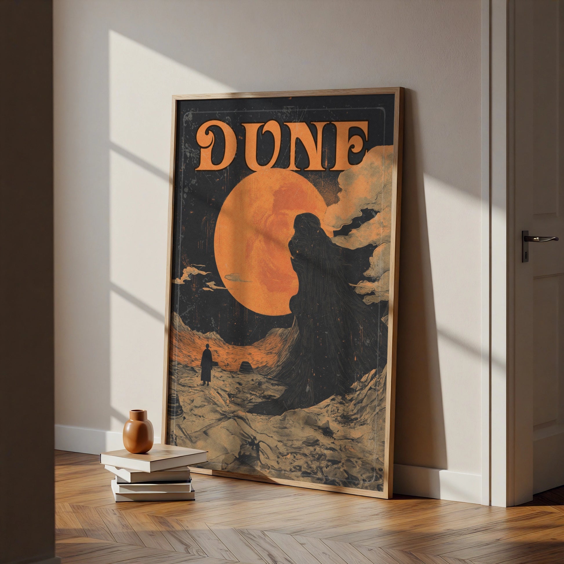 Dune Movie Poster, Arrakis Desert Art Print, Sci-Fi Wall Art, Vintage Retro Style
