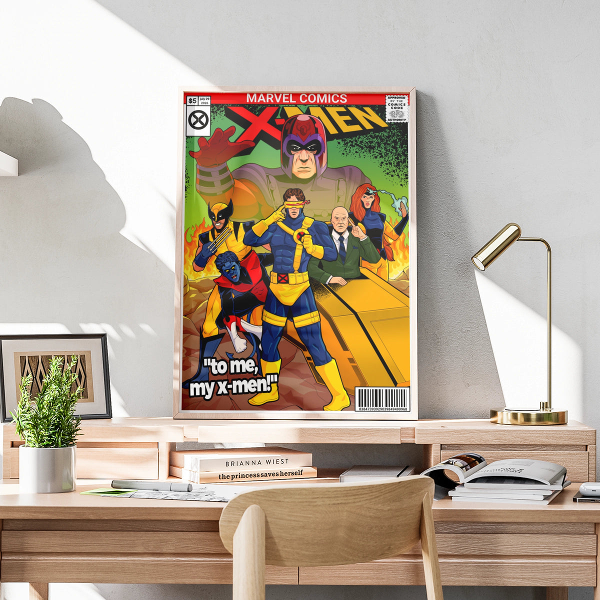 X-Men Marvel Comics Poster, Retro Comic Book Wall Art, Superhero Print, Gift for Him