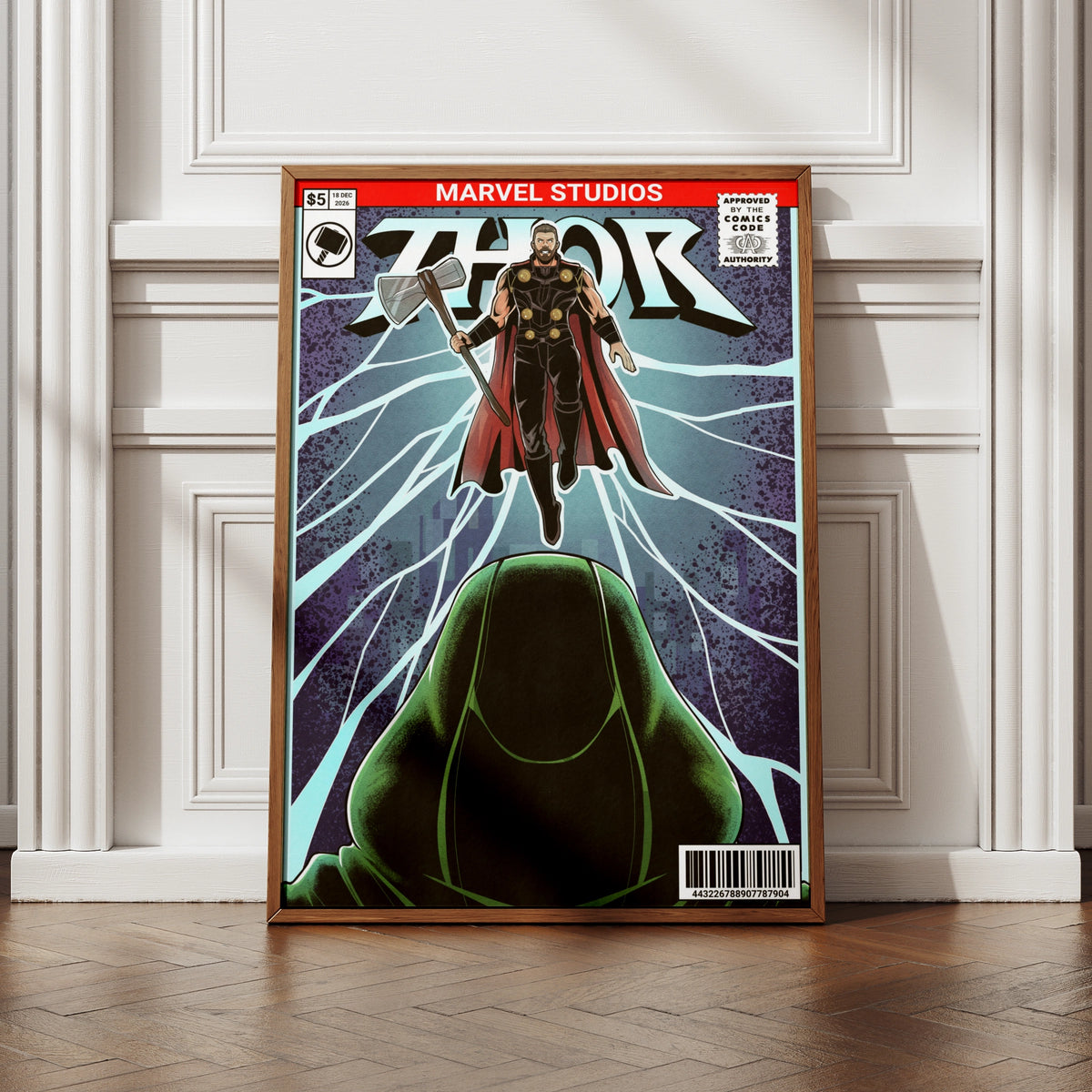 Thor Marvel Comic Book Style Poster, Superhero Wall Art, Gift for Him