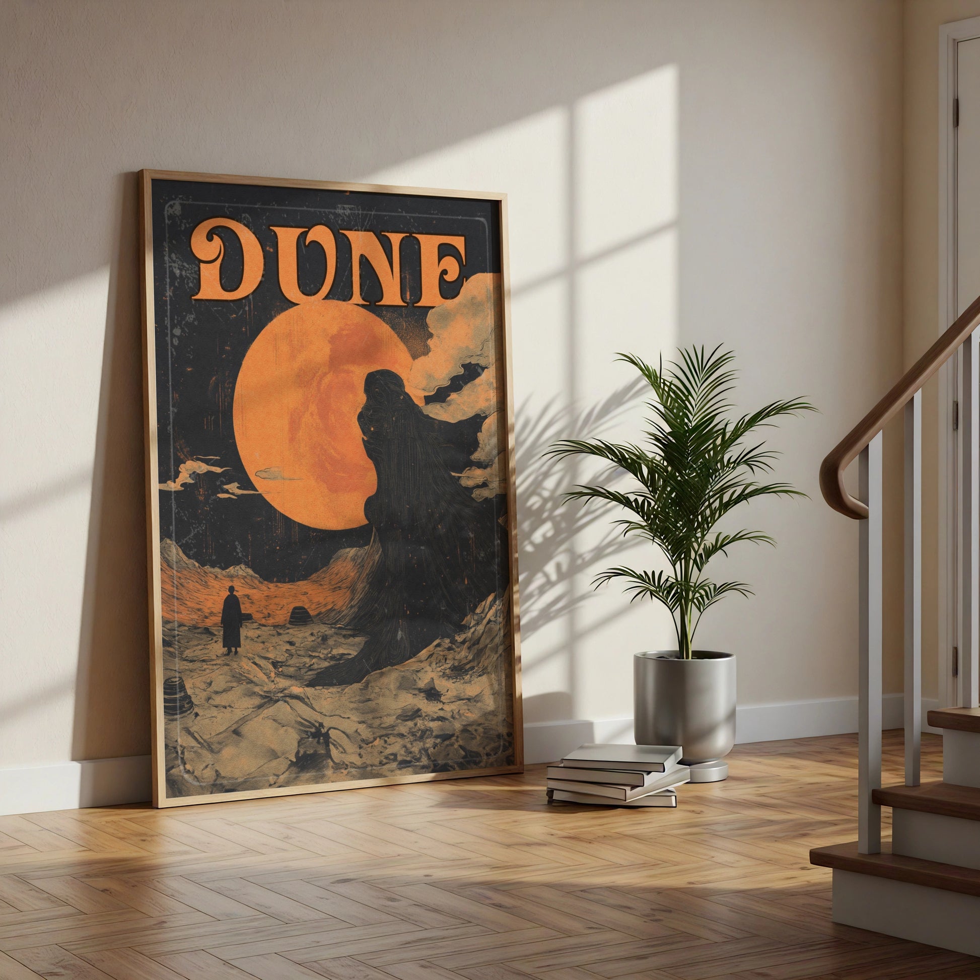 Dune Movie Poster, Arrakis Desert Art Print, Sci-Fi Wall Art, Vintage Retro Style