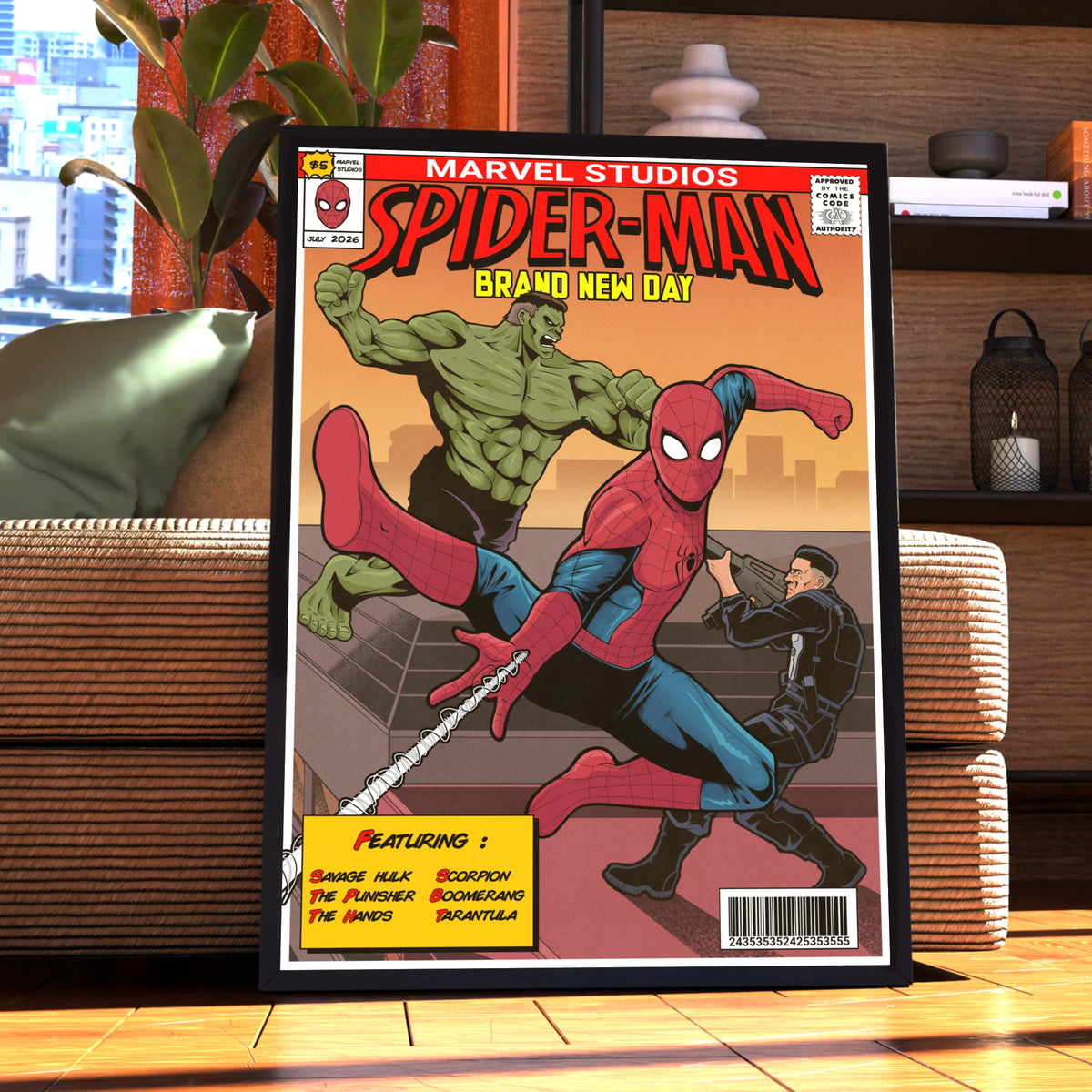 Spider-Man Brand New Day Comic Cover Poster, Marvel Hulk Punisher Wall Art Print