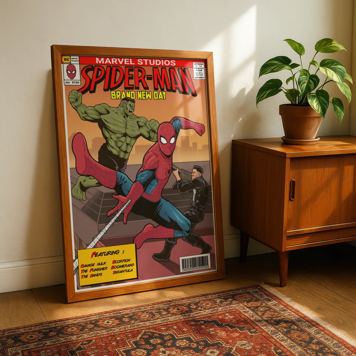 Spider-Man Brand New Day Comic Cover Poster, Marvel Hulk Punisher Wall Art Print