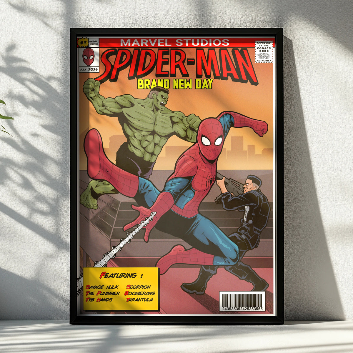 Spider-Man Brand New Day Comic Cover Poster, Marvel Hulk Punisher Wall Art Print