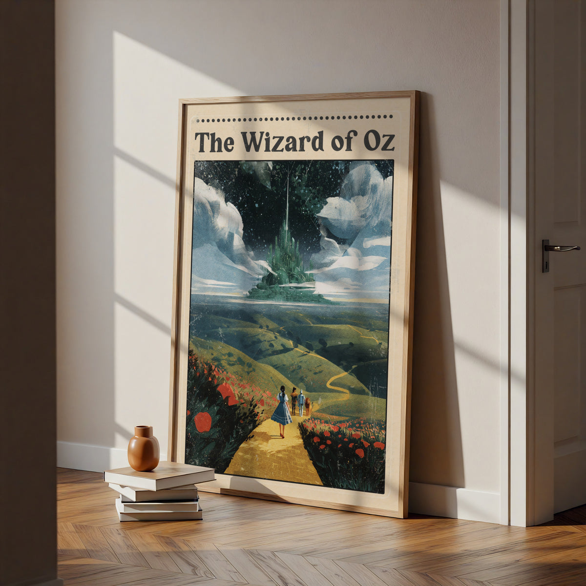 Wizard of Oz Poster, Yellow Brick Road Art Print, Emerald City, Dorothy Film Wall Art
