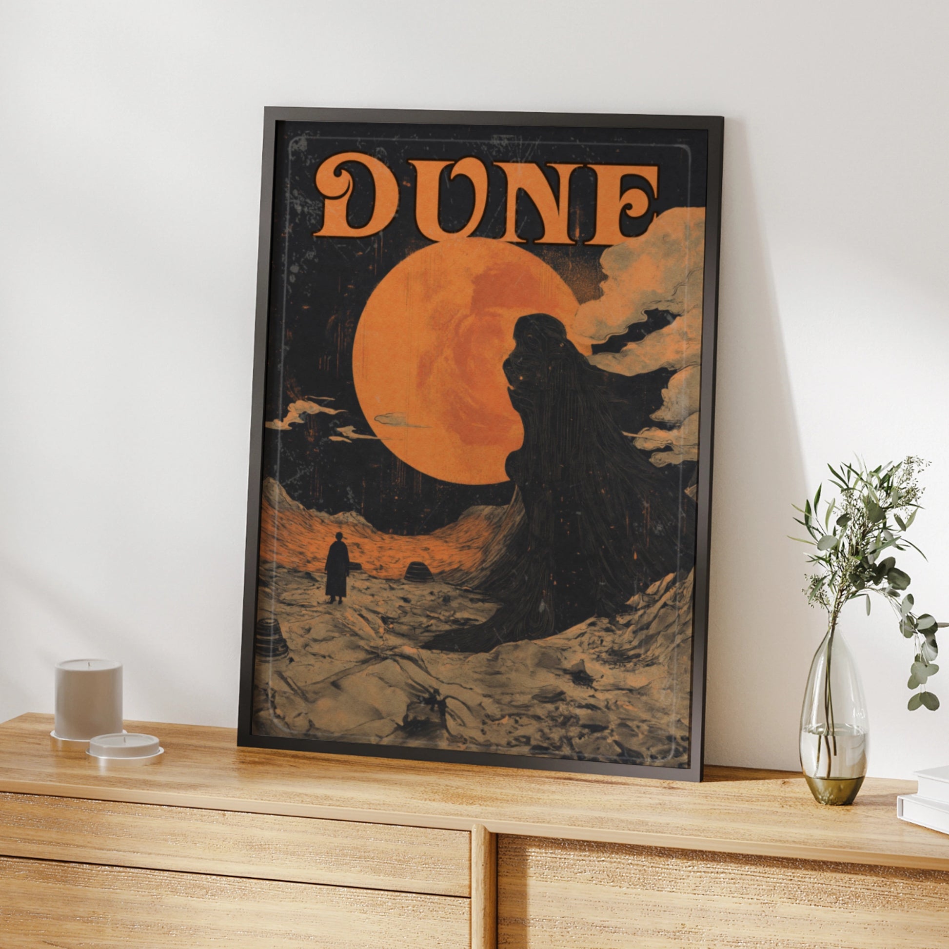 Dune Movie Poster, Arrakis Desert Art Print, Sci-Fi Wall Art, Vintage Retro Style
