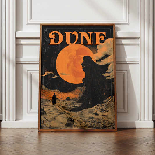 Dune Movie Poster, Arrakis Desert Art Print, Sci-Fi Wall Art, Vintage Retro Style