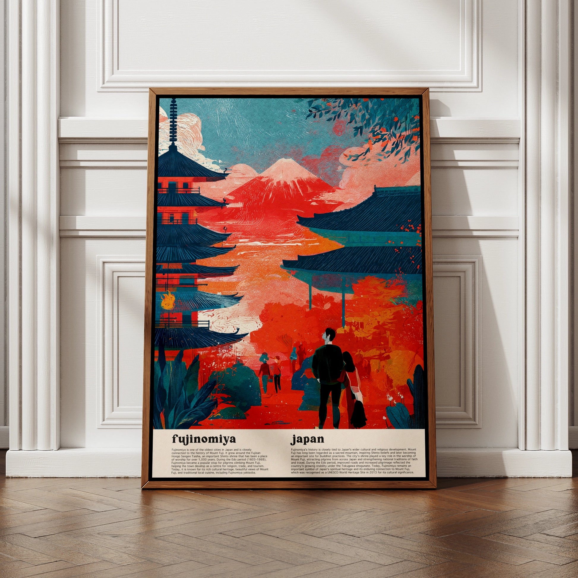 Fujinomiya Japan Poster, Mount Fuji Travel Print, Japanese Wall Art, Japan Print