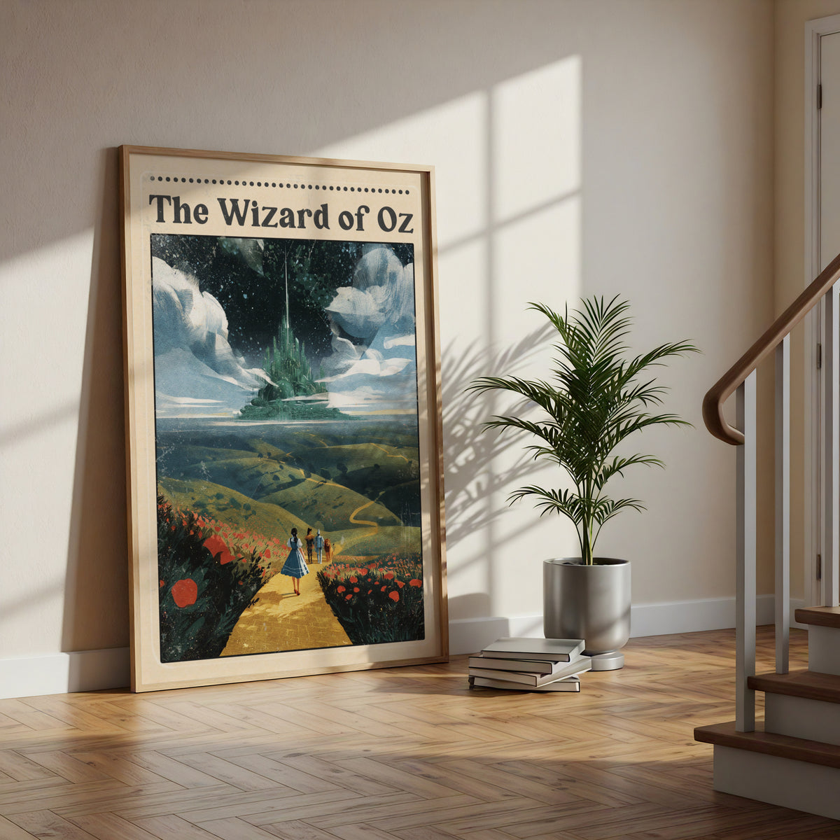 Wizard of Oz Poster, Yellow Brick Road Art Print, Emerald City, Dorothy Film Wall Art