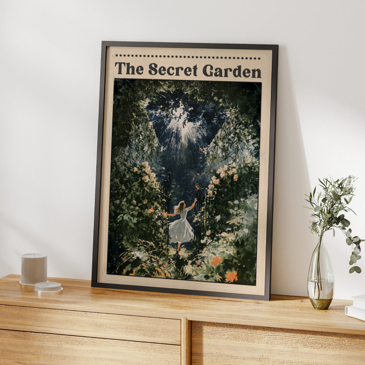 The Secret Garden Book Art Print, Frances Hodgson Burnett Classic Literary Poster