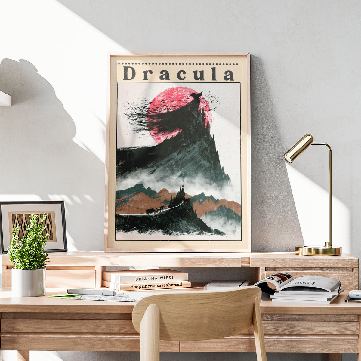 Dracula Gothic Novel Art Print, Bram Stoker Classic Book Poster, Vampire Castle Wall Art