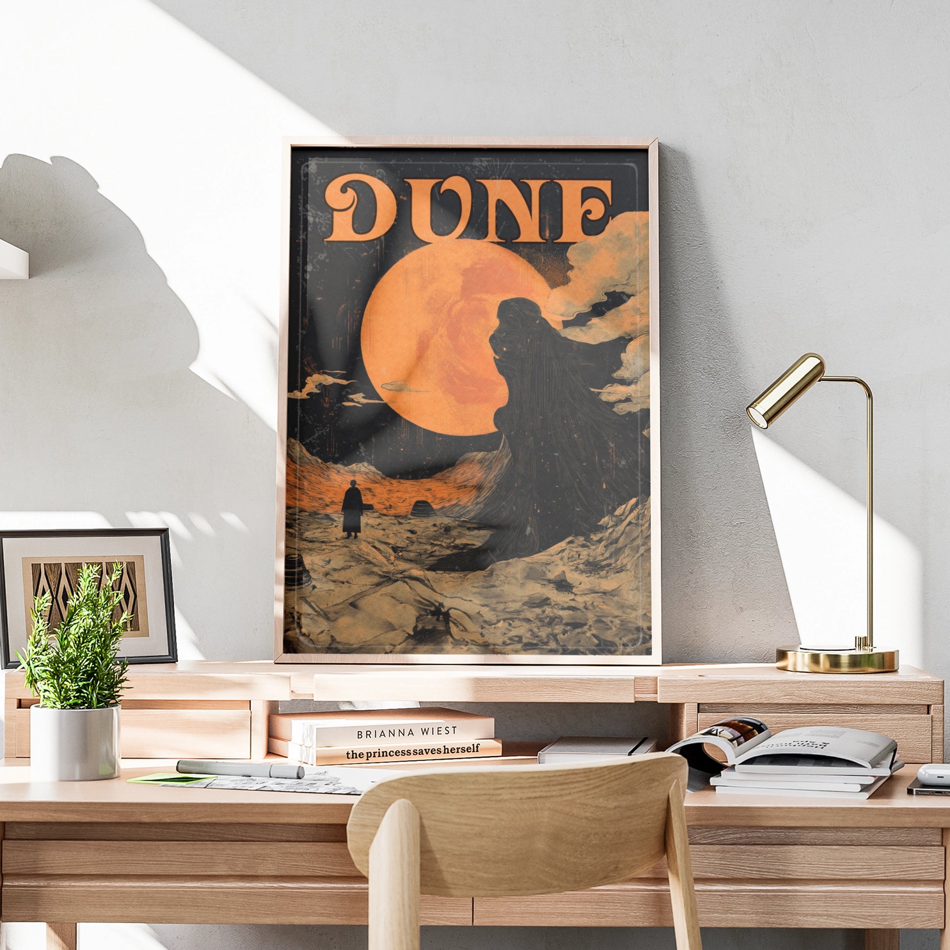 Dune Movie Poster, Arrakis Desert Art Print, Sci-Fi Wall Art, Vintage Retro Style