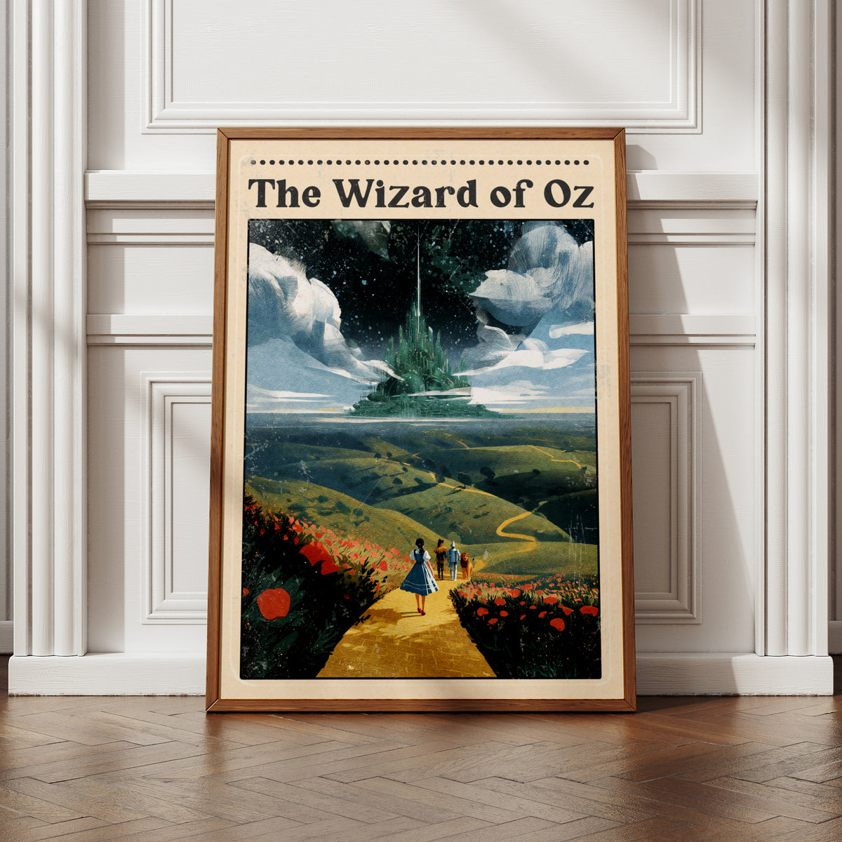 Wizard of Oz Poster, Yellow Brick Road Art Print, Emerald City, Dorothy Film Wall Art