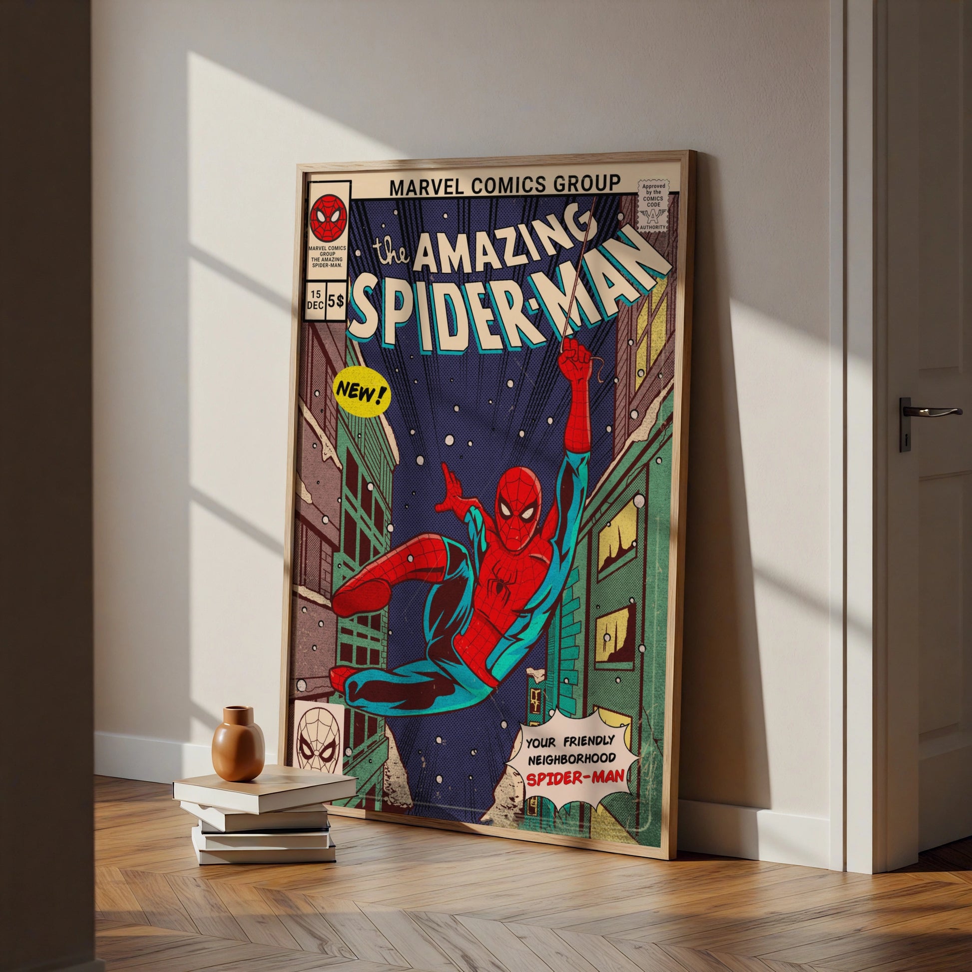 Amazing Spider-Man Vintage Comic Cover Poster, Marvel Wall Art, Retro Superhero Print
