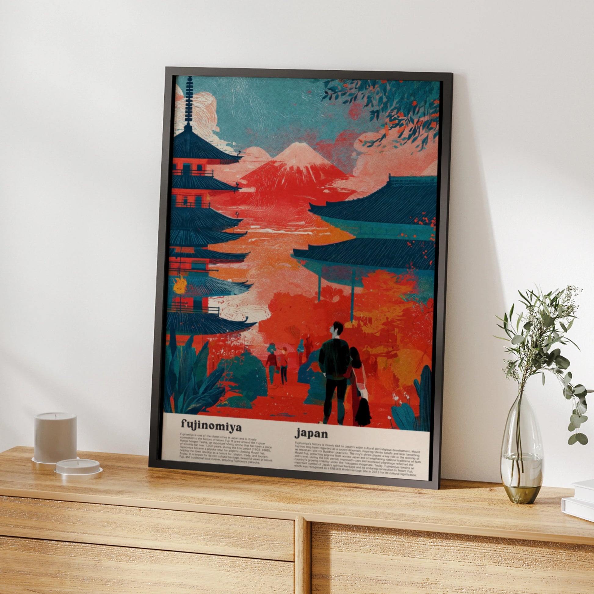 Fujinomiya Japan Poster, Mount Fuji Travel Print, Japanese Wall Art, Japan Print