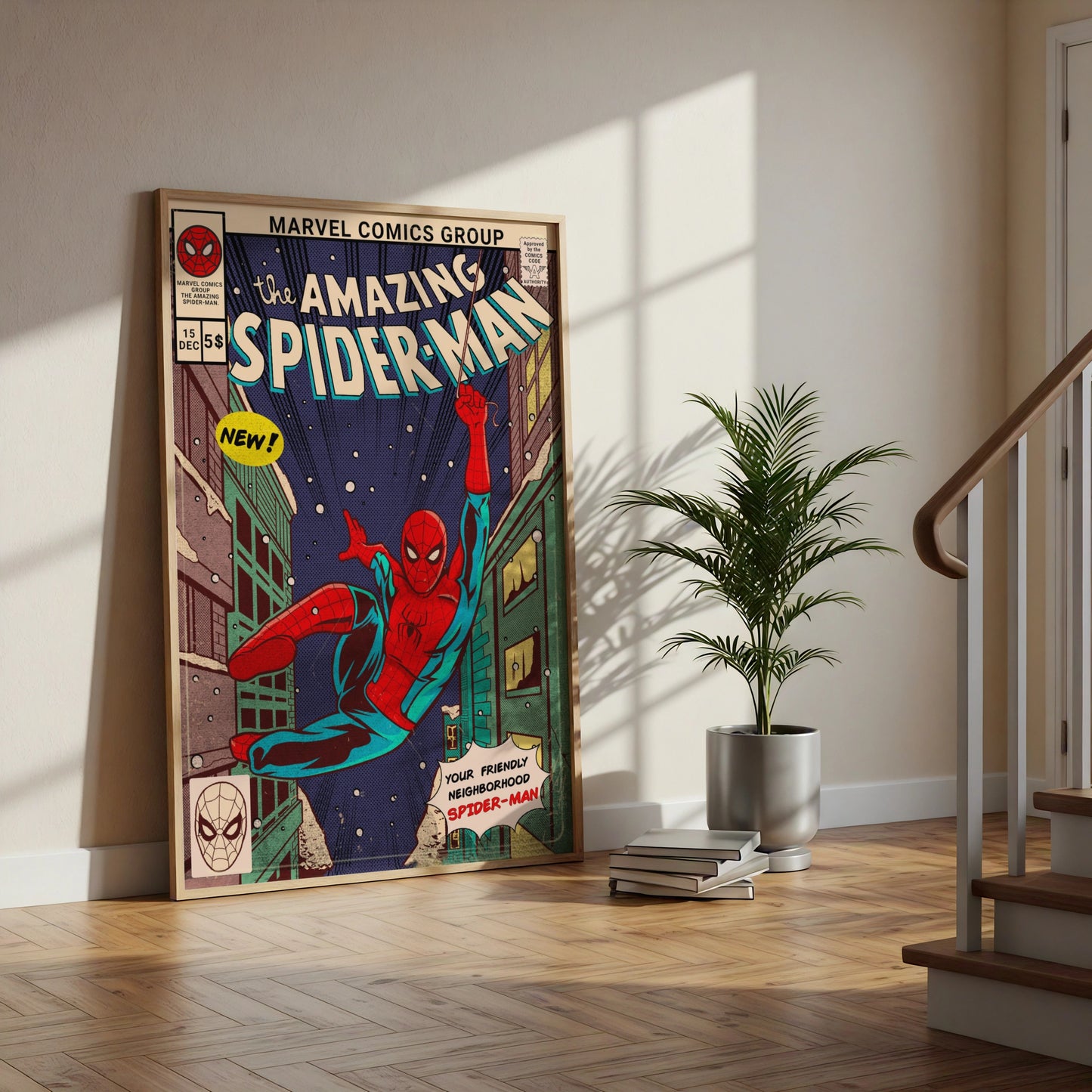 Amazing Spider-Man Vintage Comic Cover Poster, Marvel Wall Art, Retro Superhero Print