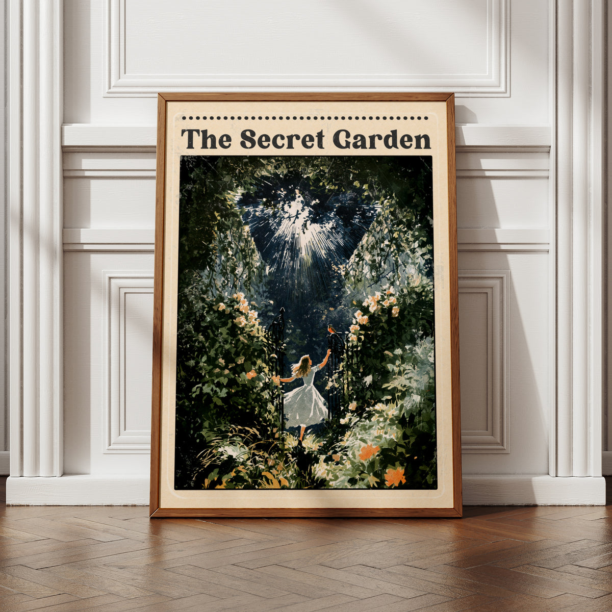 The Secret Garden Book Art Print, Frances Hodgson Burnett Classic Literary Poster