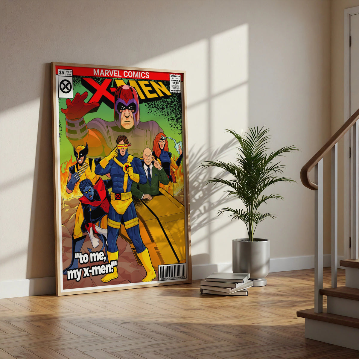 X-Men Marvel Comics Poster, Retro Comic Book Wall Art, Superhero Print, Gift for Him