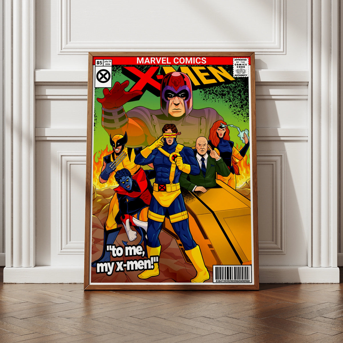 X-Men Marvel Comics Poster, Retro Comic Book Wall Art, Superhero Print, Gift for Him