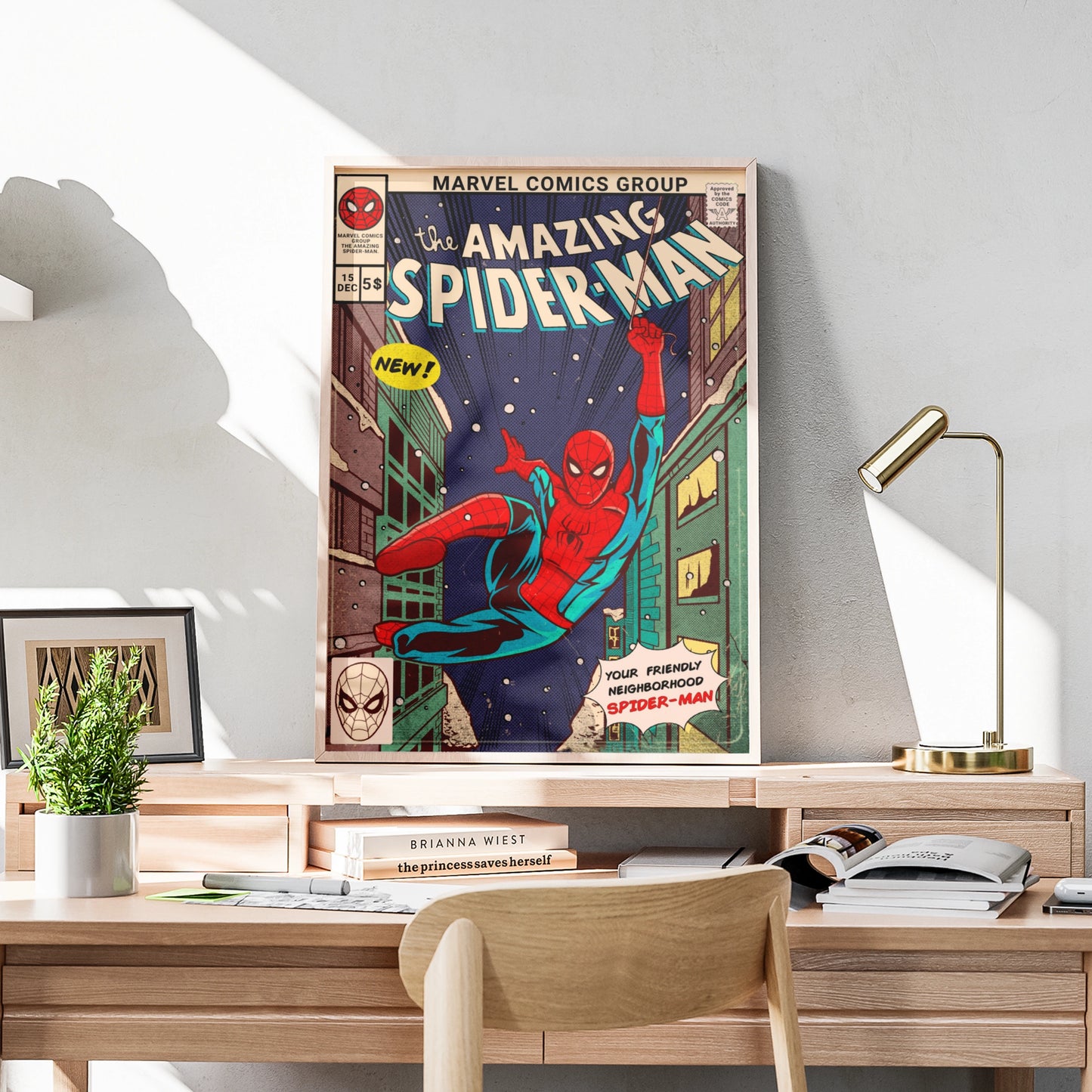 Amazing Spider-Man Vintage Comic Cover Poster, Marvel Wall Art, Retro Superhero Print