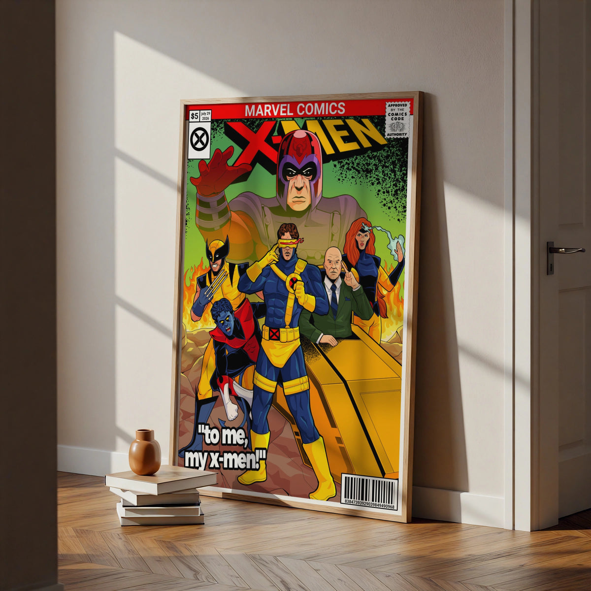 X-Men Marvel Comics Poster, Retro Comic Book Wall Art, Superhero Print, Gift for Him